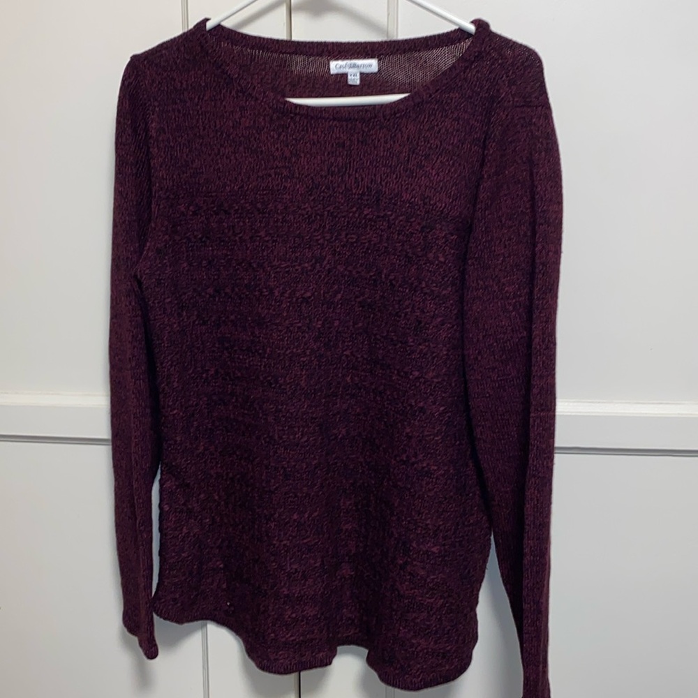 Croft & Barrow XXL Burgundy Black Cowl Neck Sweatshirt